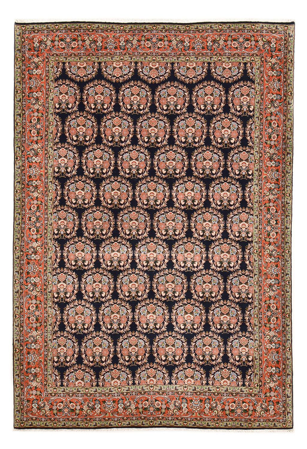 Tapis persan - Bidjar - 296 x 203 cm - bleu foncé