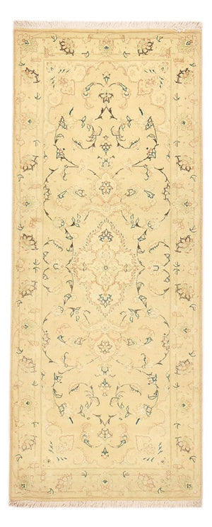 Tapis de couloir Tapis persan - Tabriz - Royal - 203 x 77 cm - beige clair
