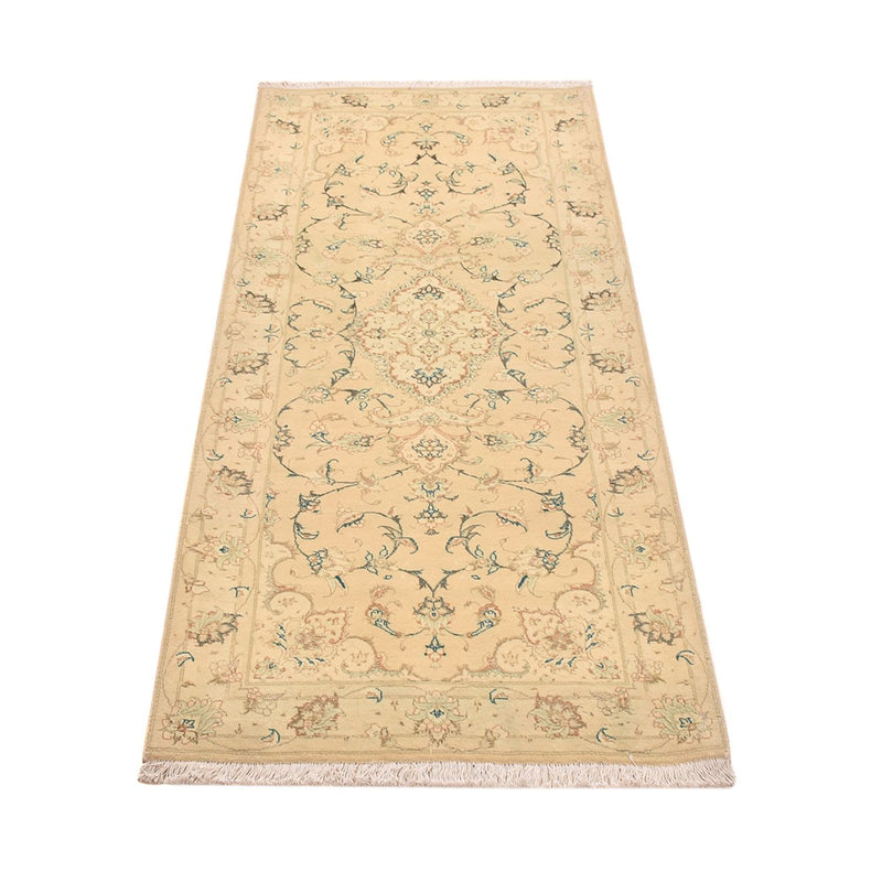 Tapis de couloir Tapis persan - Tabriz - Royal - 203 x 77 cm - beige clair