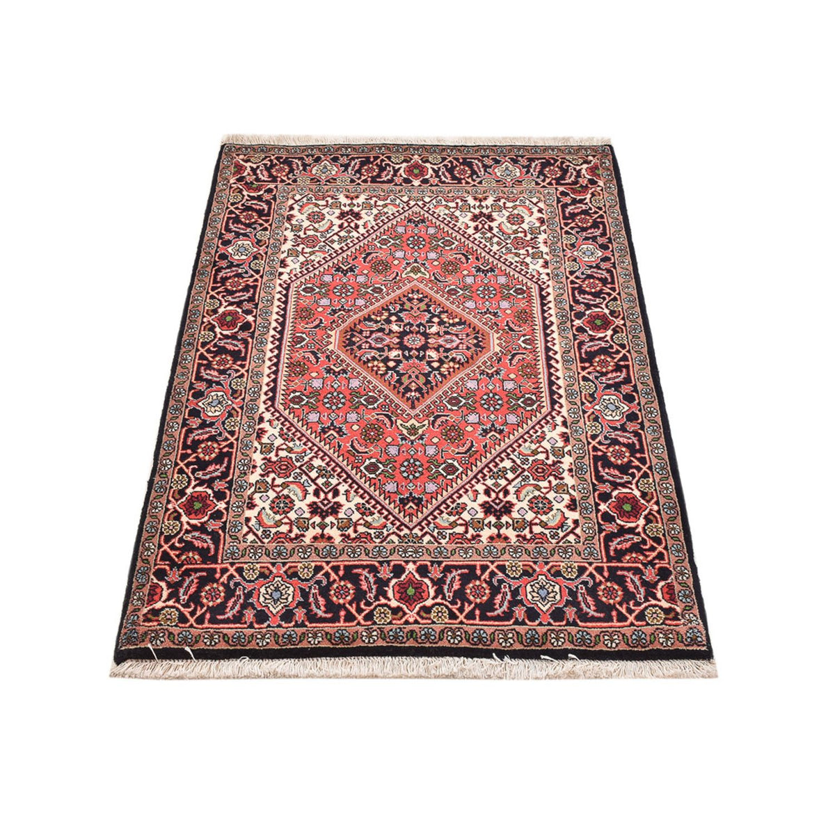 Tapis persan - Bidjar - 132 x 83 cm - rouge clair