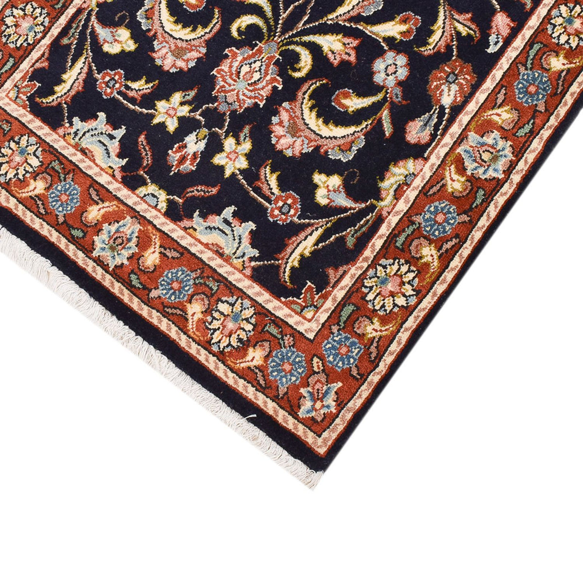 Tapis de couloir Tapis persan - Keshan - 293 x 66 cm - bleu foncé