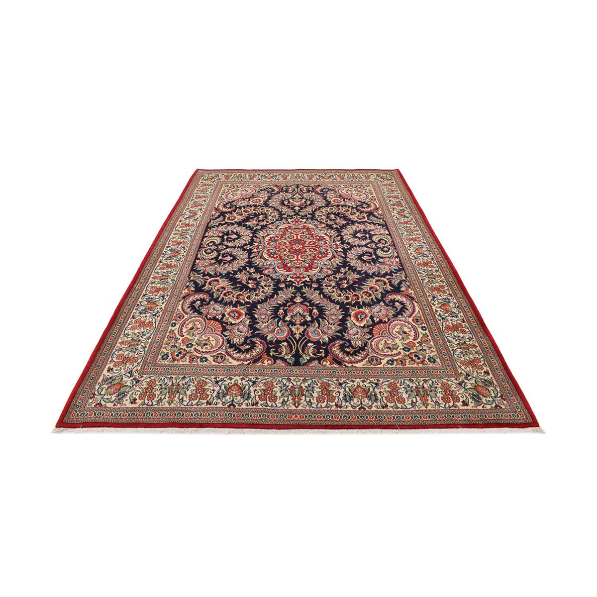 Tapis persan - Ghom - 300 x 210 cm - bleu foncé