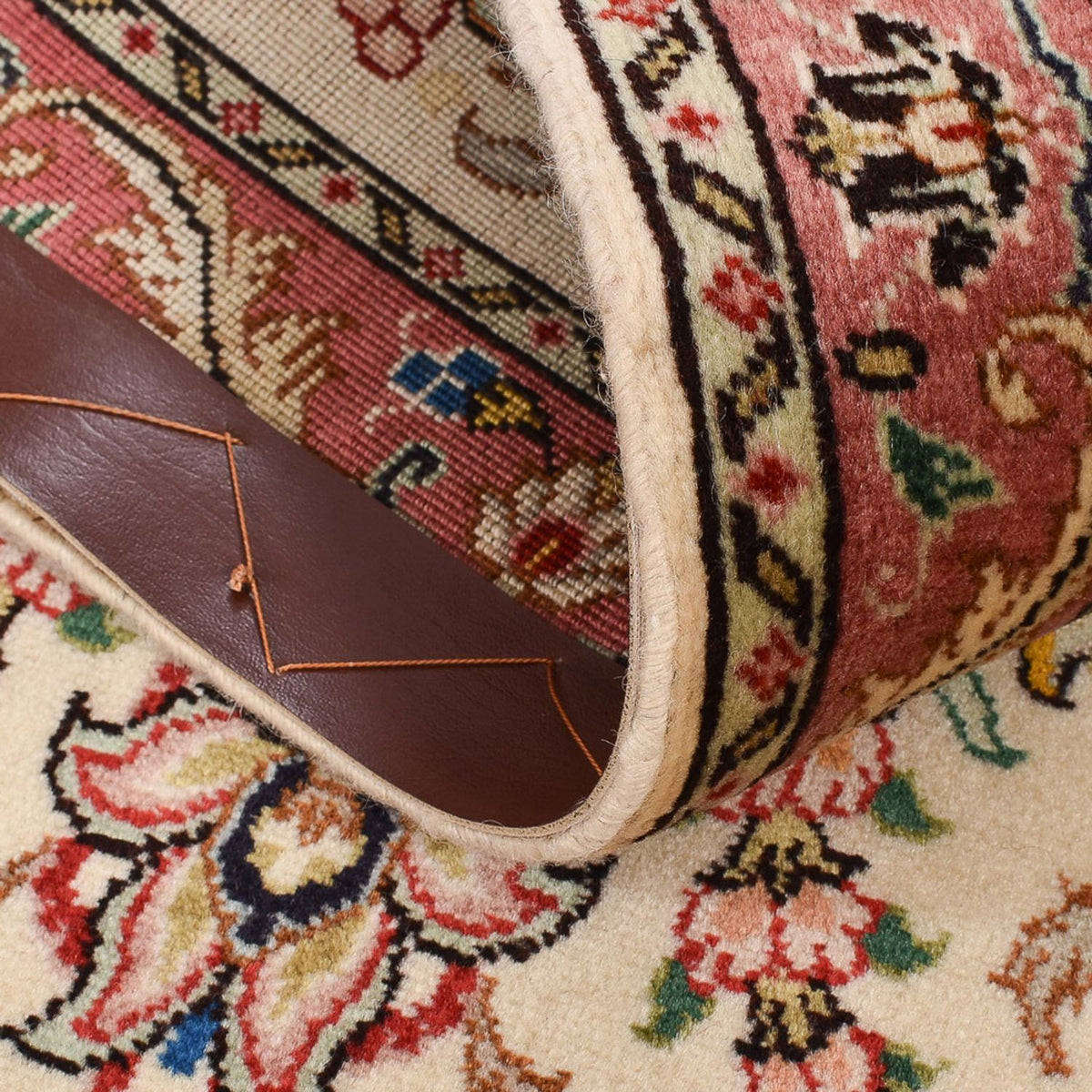 Tapis de couloir Tapis persan - Tabriz - Royal - 286 x 70 cm - beige