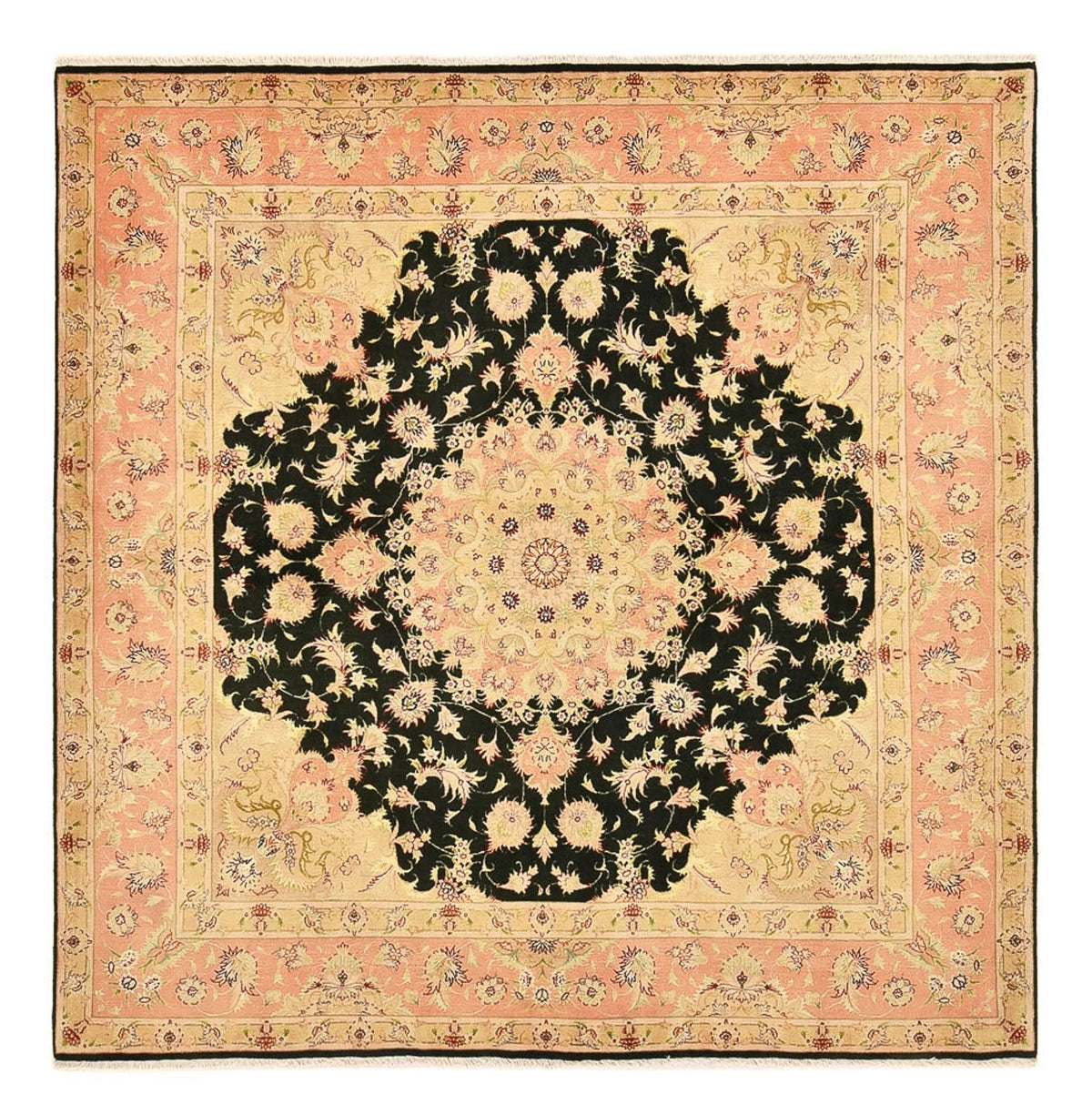 Tapis persan - Tabriz - Royal carré  - 202 x 196 cm - bleu foncé