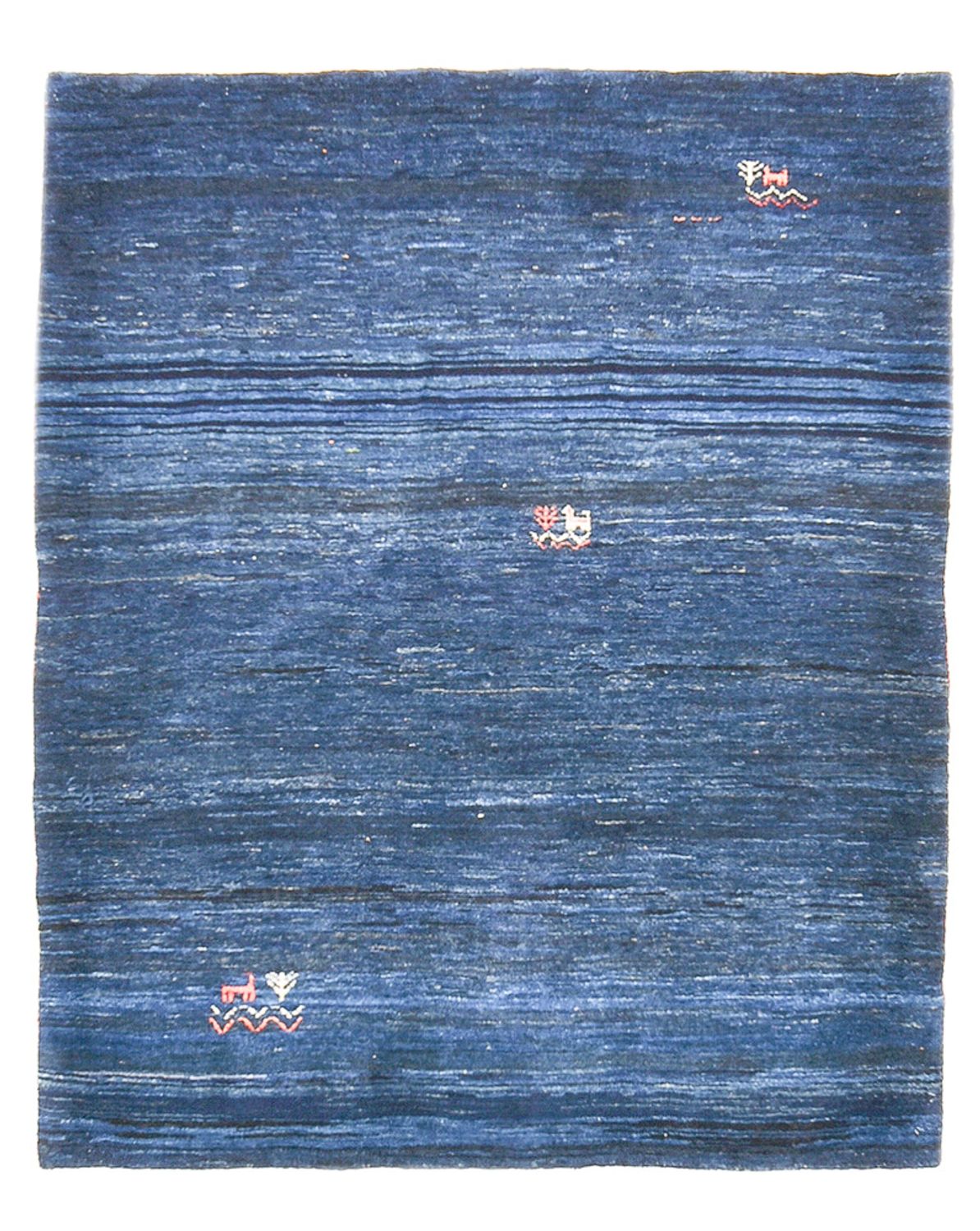 Tapis Gabbeh - Loribaft Persan - 143 x 119 cm - bleu foncé