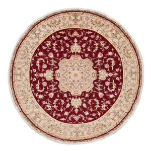 Tapis persan - Tabriz - Royal ronde  - 245 x 245 cm - rouge