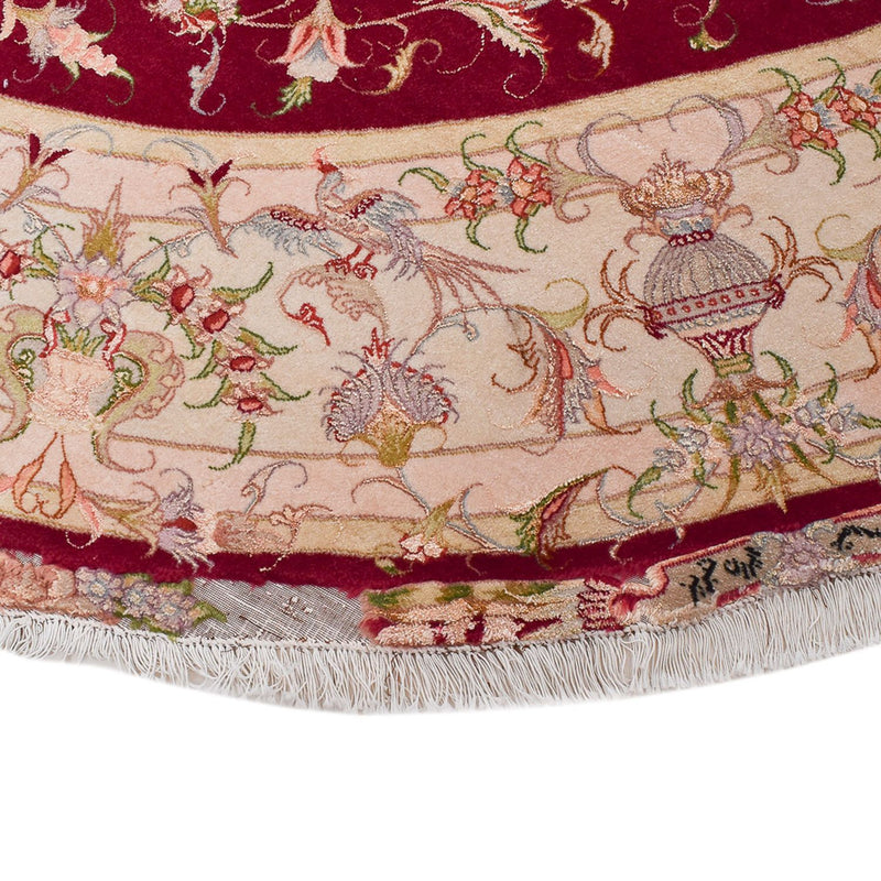 Tapis persan - Tabriz - Royal ronde  - 245 x 245 cm - rouge