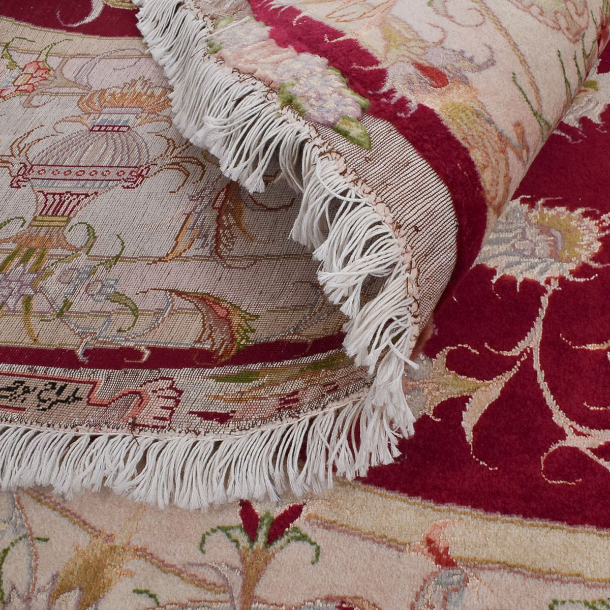 Tapis persan - Tabriz - Royal ronde  - 245 x 245 cm - rouge