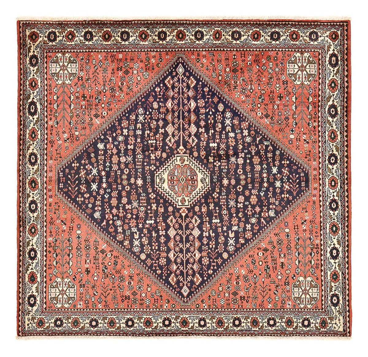 Tapis persan - Nomadic carré  - 203 x 196 cm - rouge clair