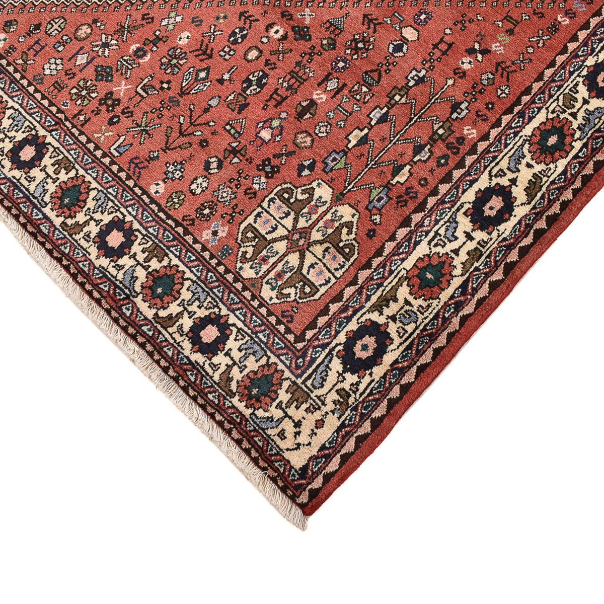 Tapis persan - Nomadic carré  - 203 x 196 cm - rouge clair
