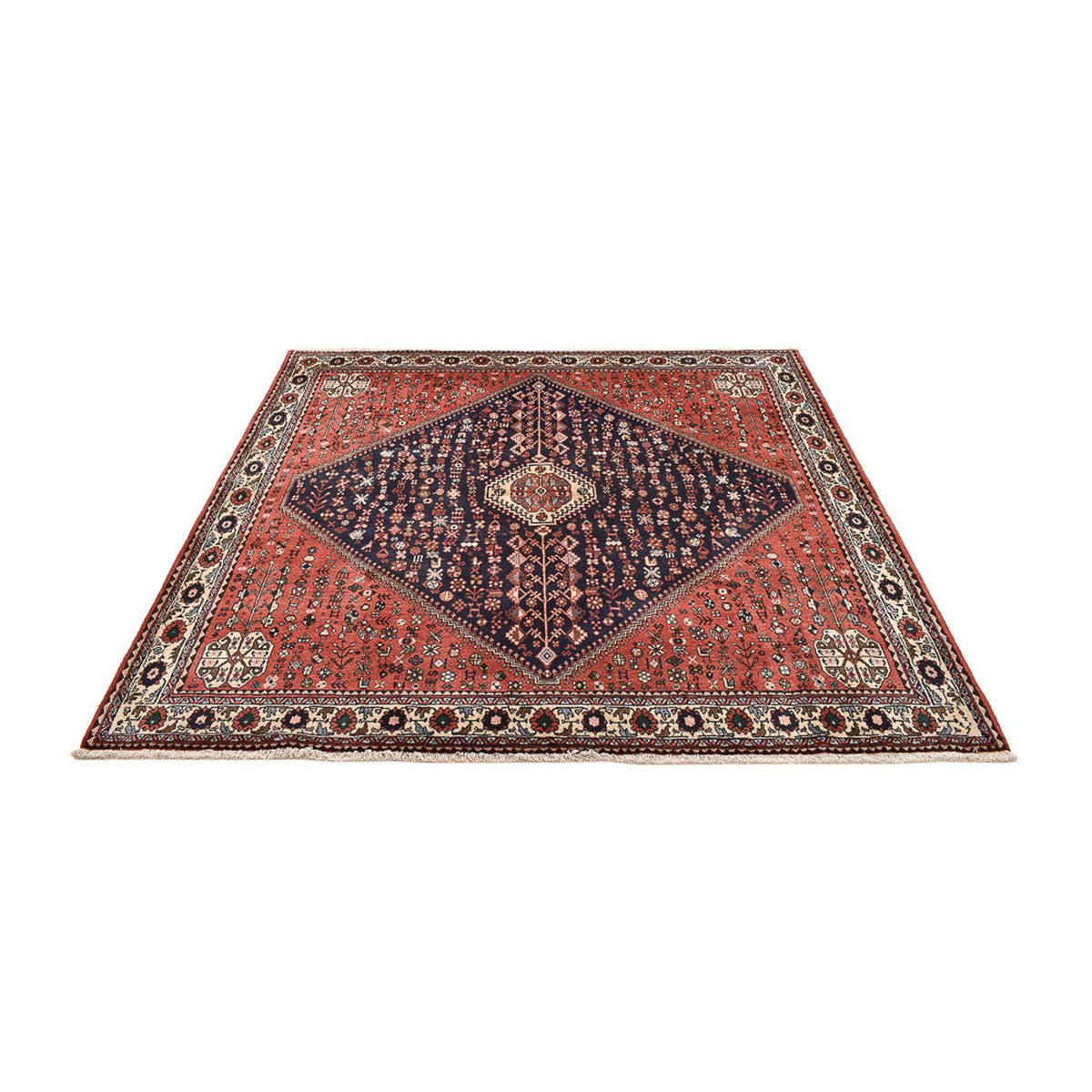 Tapis persan - Nomadic carré  - 203 x 196 cm - rouge clair