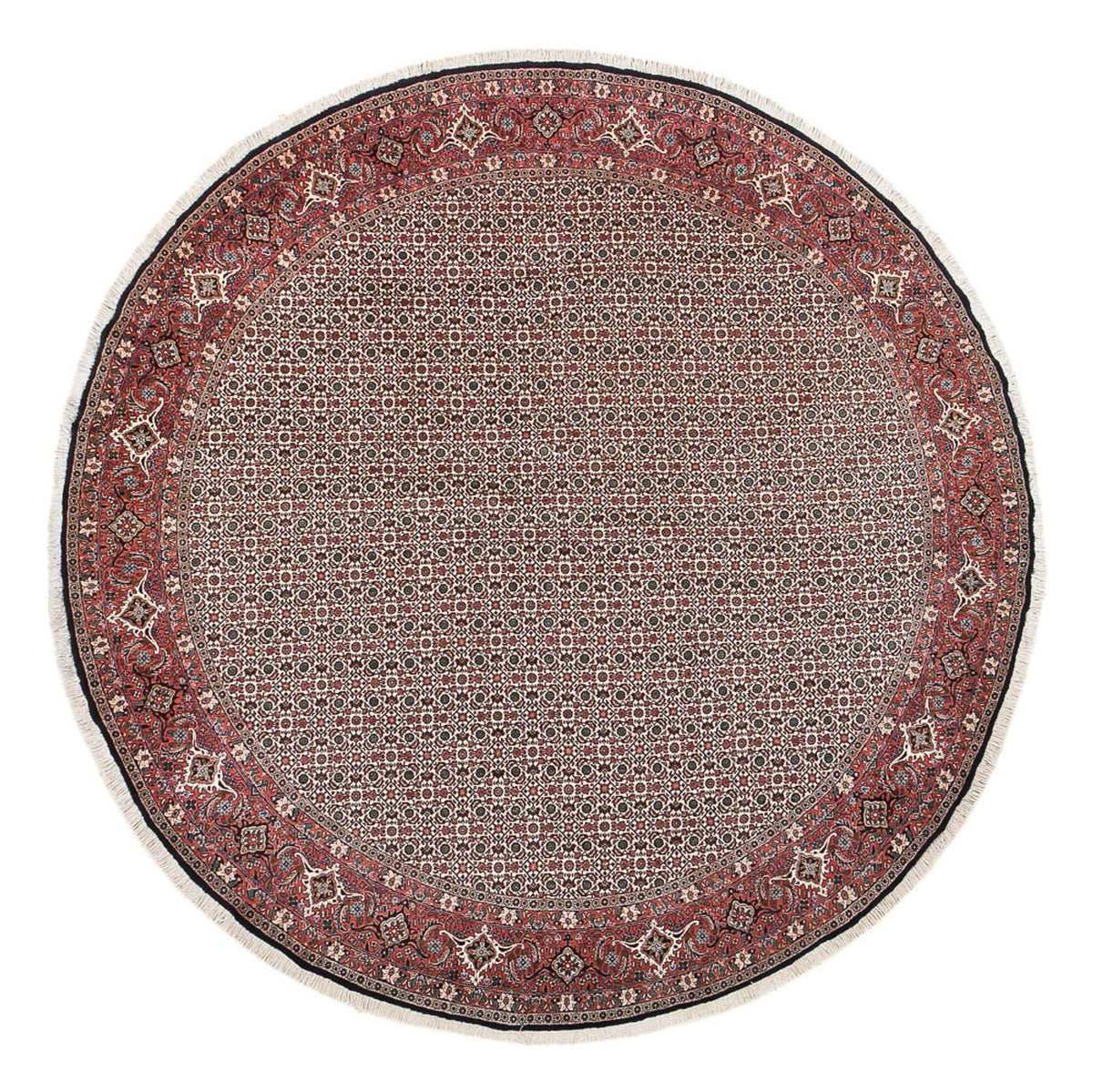 Tapis persan - Bidjar ronde - 300 x 300 cm - rouge clair
