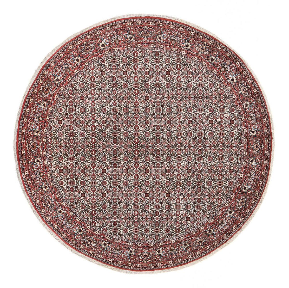 Tapis persan - Bidjar ronde - 305 x 305 cm - rouge clair