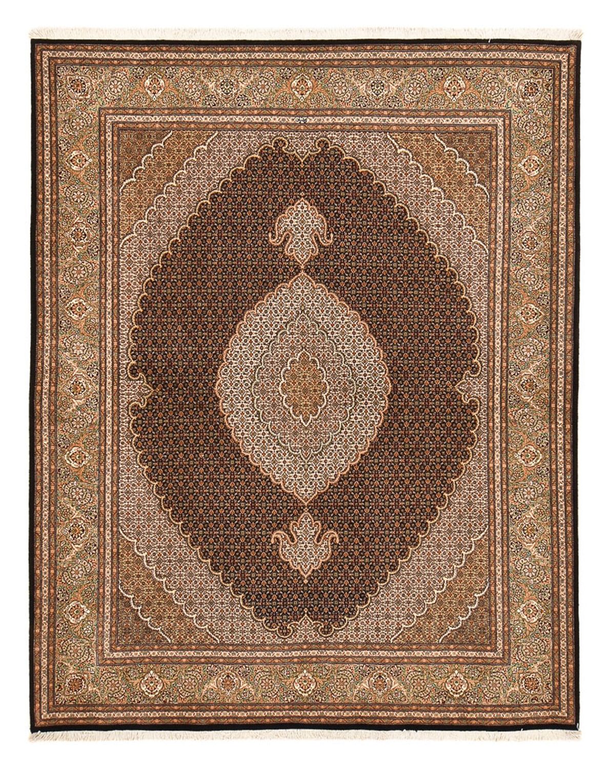 Tapis persan - Tabriz - Royal - 250 x 202 cm - marron foncé