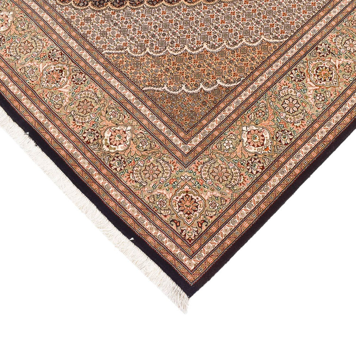 Tapis persan - Tabriz - Royal - 250 x 202 cm - marron foncé