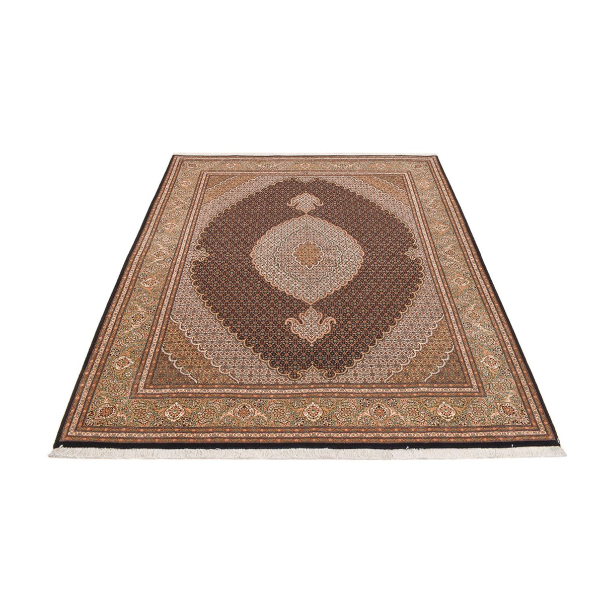 Tapis persan - Tabriz - Royal - 250 x 202 cm - marron foncé