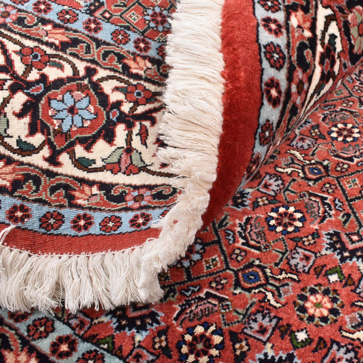 Tapis persan - Bidjar ronde  - 155 x 155 cm - rouge clair