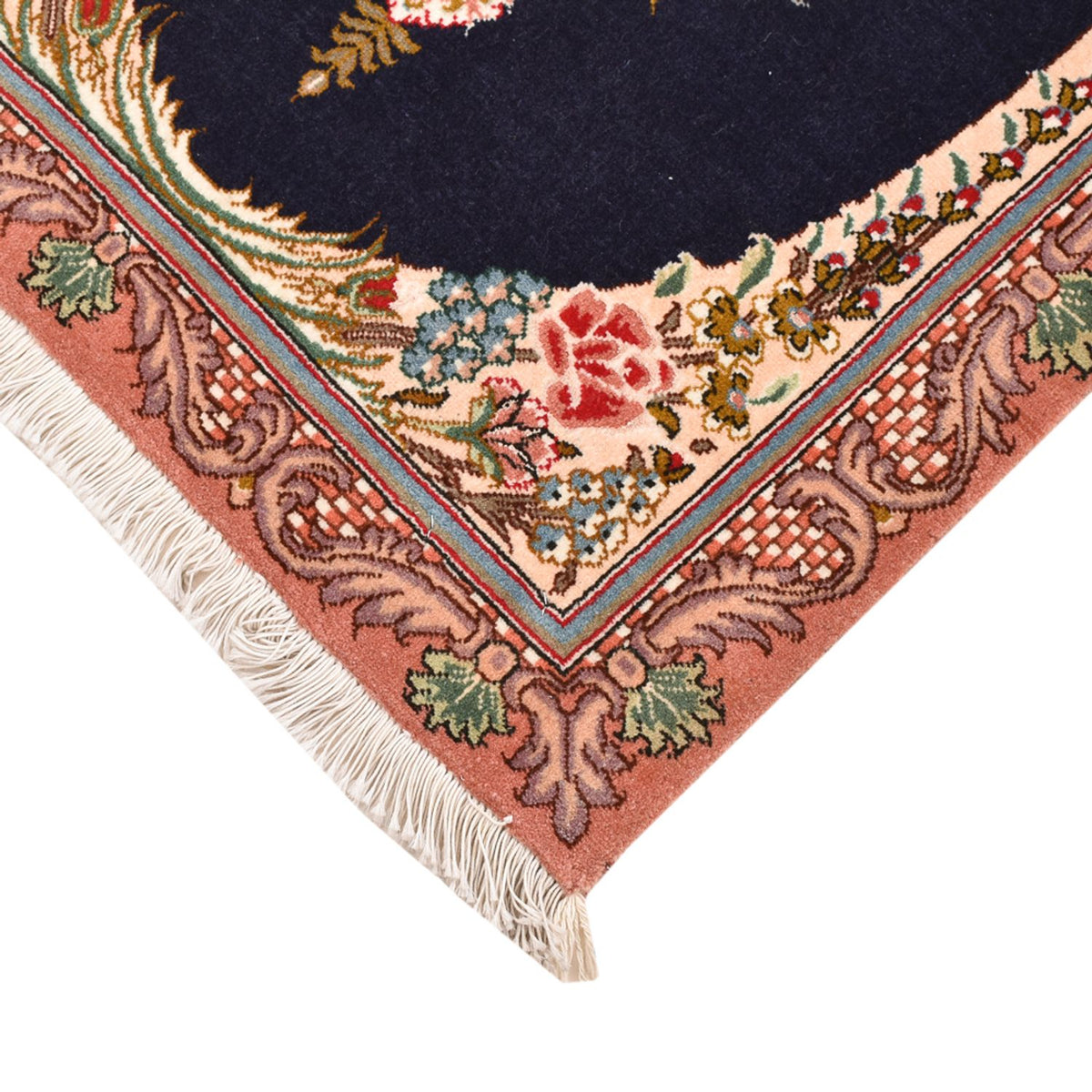 Tapis persan - Tabriz - Royal - 90 x 60 cm - bleu foncé