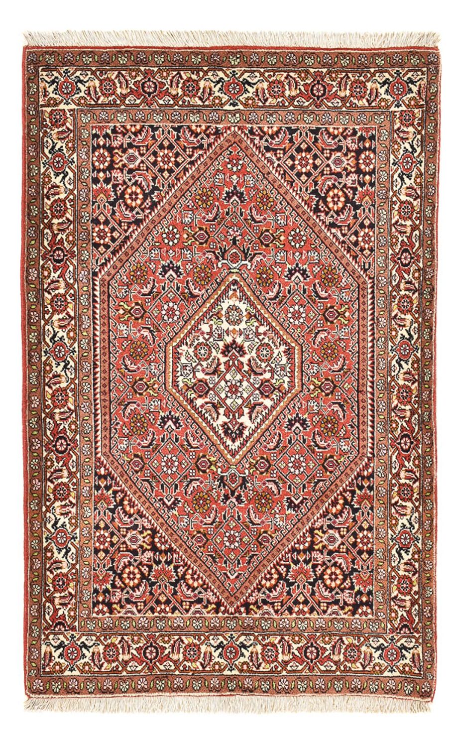 Tapis persan - Bidjar - 130 x 82 cm - rouge clair