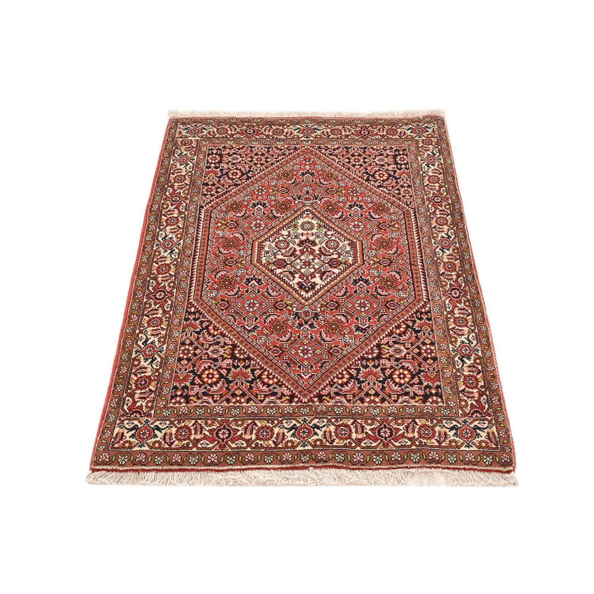 Tapis persan - Bidjar - 130 x 82 cm - rouge clair