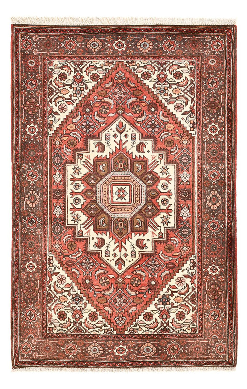 Tapis persan - Bidjar - 138 x 86 cm - rouge clair