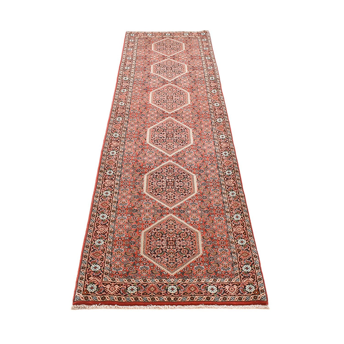 Tapis de couloir Tapis persan - Bidjar - 308 x 77 cm - rouille