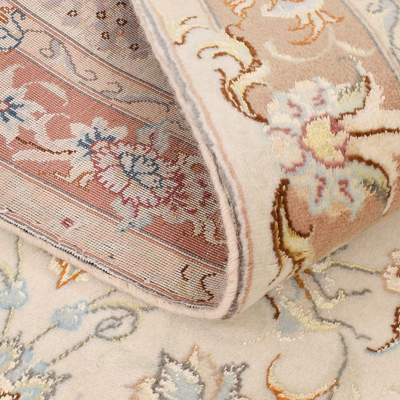 Tapis de couloir Tapis persan - Tabriz - Royal - 372 x 87 cm - beige