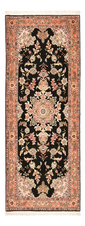 Tapis de couloir Tapis persan - Tabriz - Premium - 210 x 80 cm - bleu foncé
