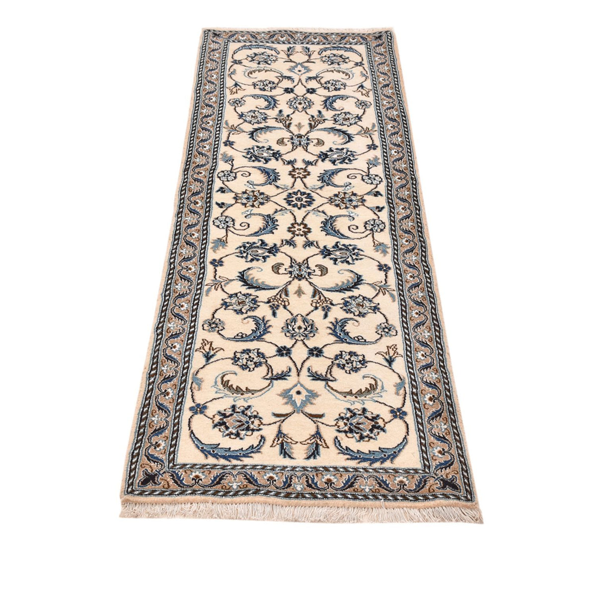 Tapis de couloir Tapis persan - Nain - Royal - 200 x 60 cm - crème