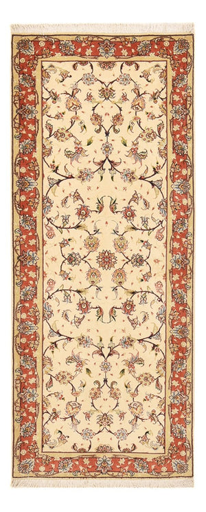 Tapis de couloir Tapis persan - Tabriz - Premium - 205 x 81 cm - beige
