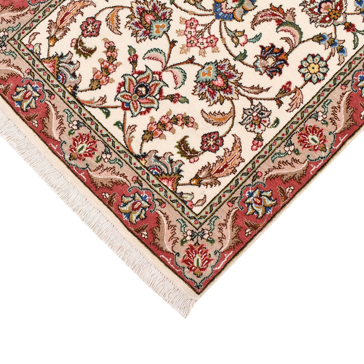 Tapis de couloir Tapis persan - Tabriz - Royal - 301 x 68 cm - beige