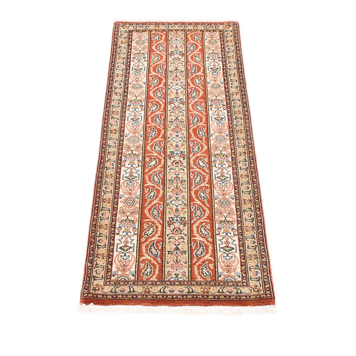 Tapis de couloir Tapis persan - Ghom - Royal - 150 x 51 cm - beige foncé