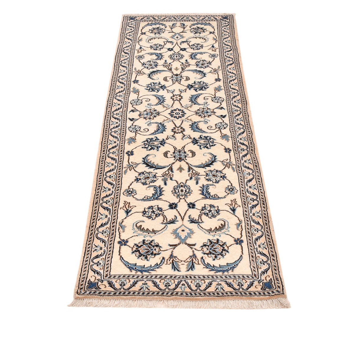 Tapis de couloir Tapis persan - Nain - Royal - 202 x 60 cm - crème
