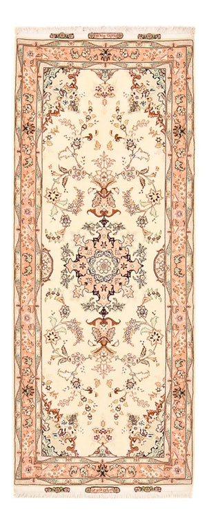 Tapis de couloir Tapis persan - Tabriz - Royal - 210 x 81 cm - beige