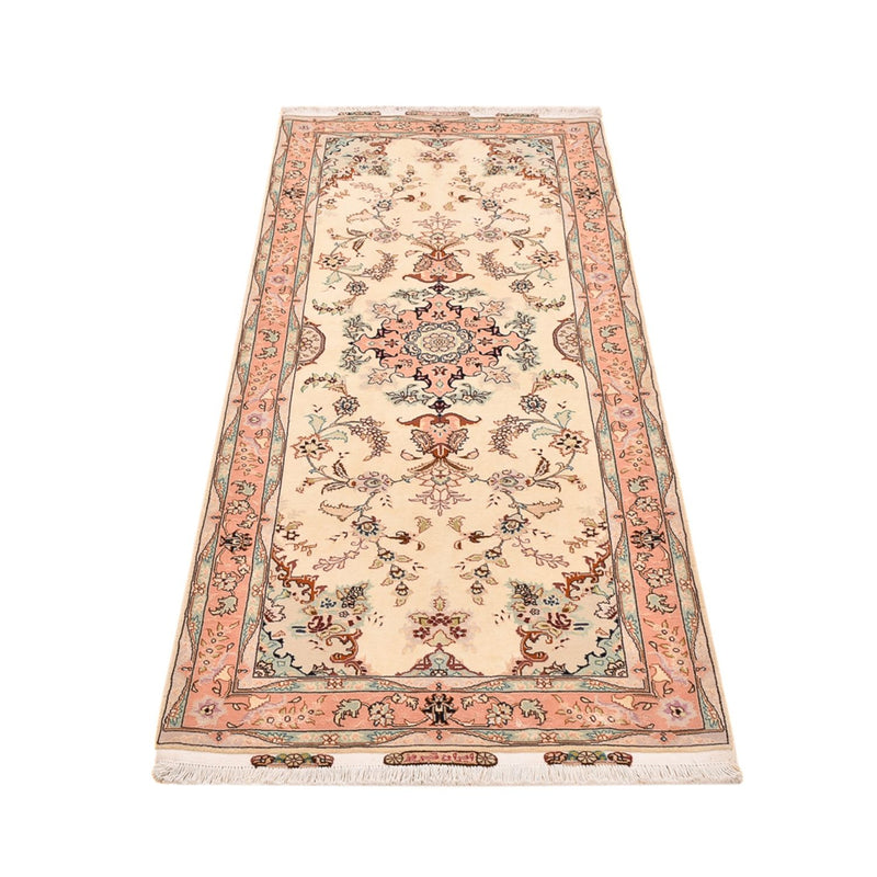 Tapis de couloir Tapis persan - Tabriz - Royal - 210 x 81 cm - beige
