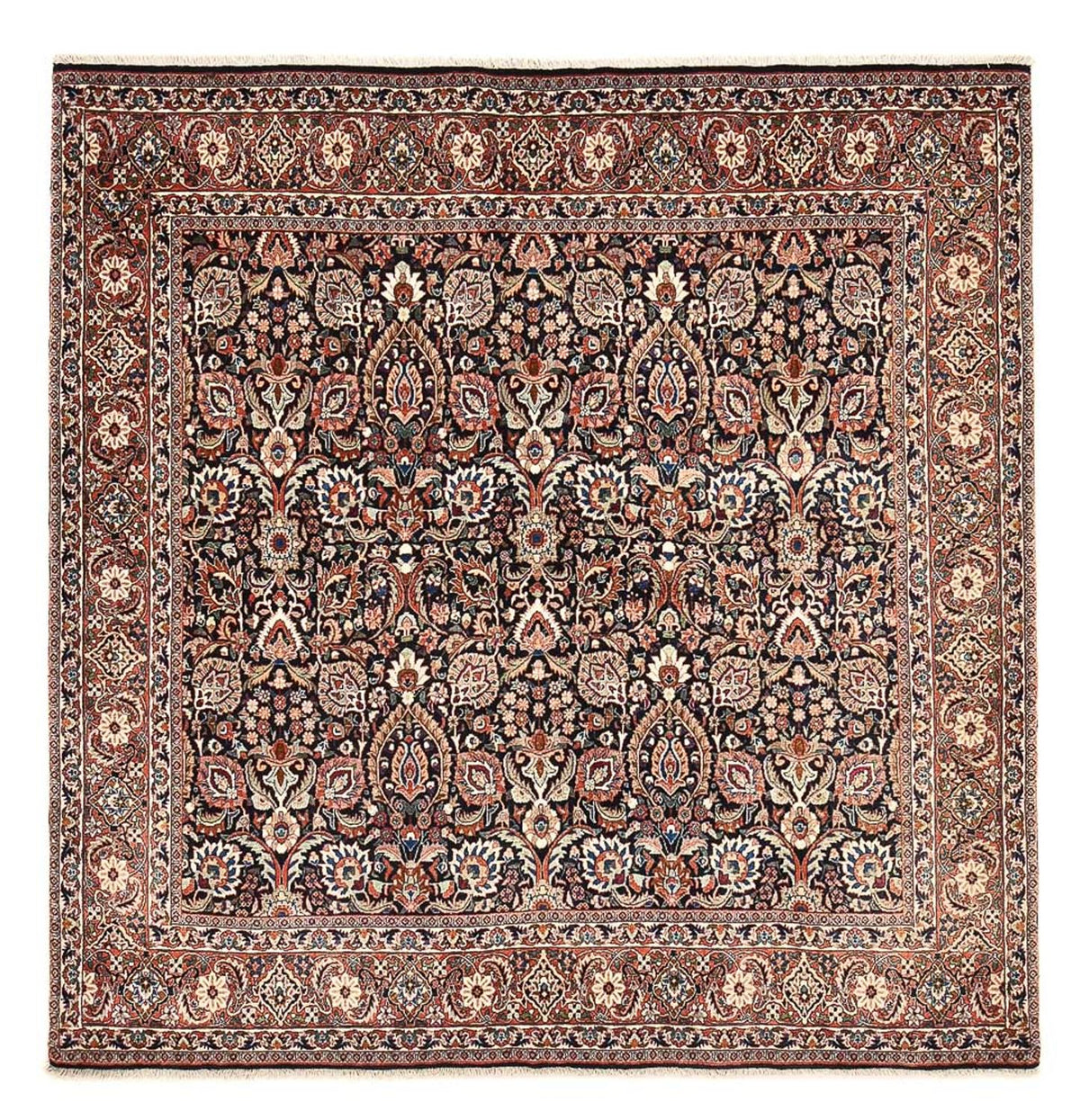 Tapis persan - Bidjar carré - 210 x 210 cm - rouille
