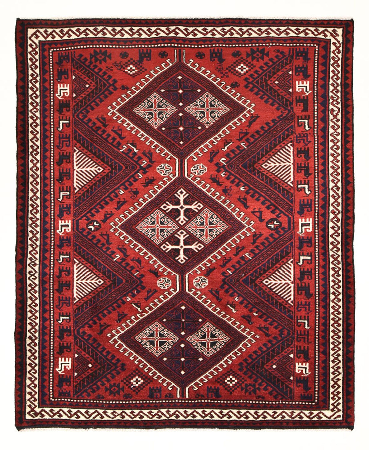 Tapis persan - Nomadic - 260 x 217 cm - rouge bordeaux
