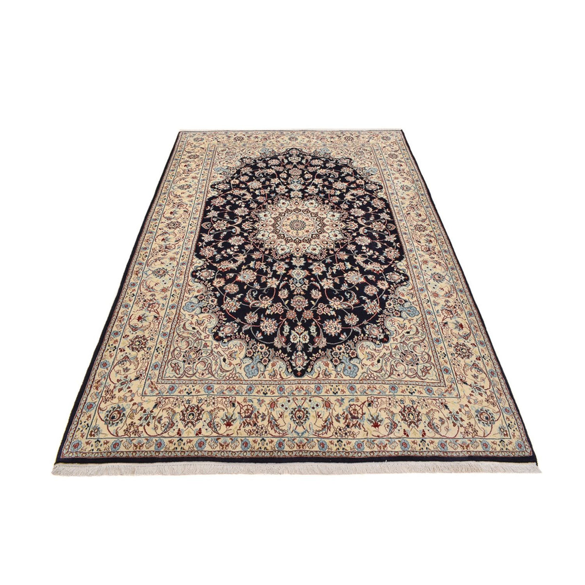Tapis persan - Nain - Royal - 317 x 200 cm - bleu foncé
