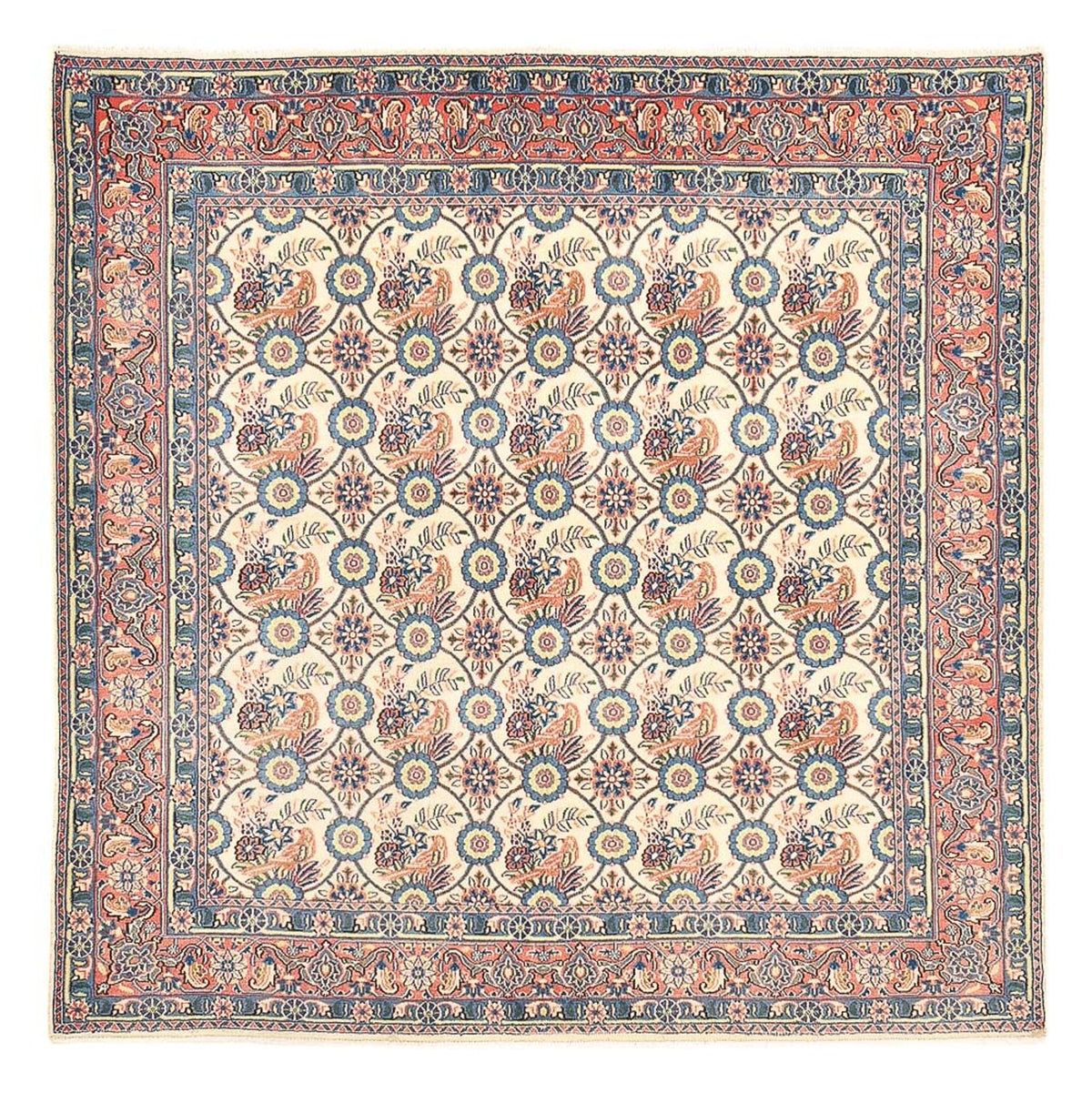 Tapis persan - Keshan carré - 192 x 195 cm - multicolore