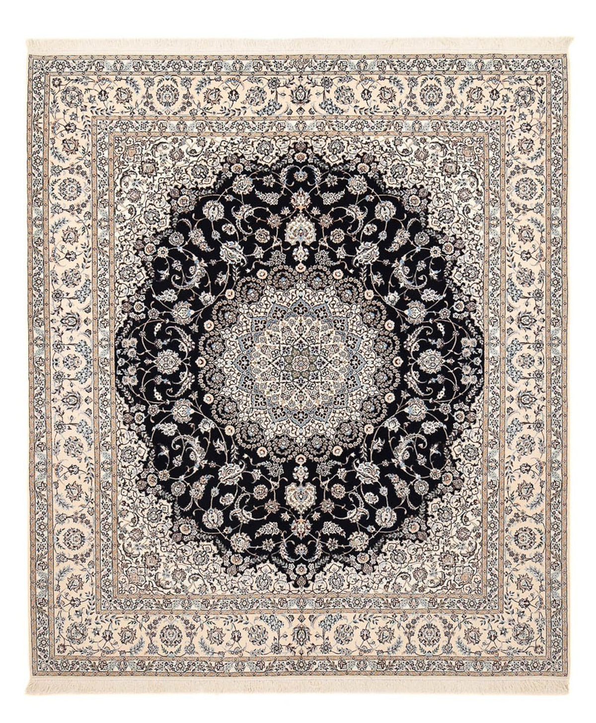 Tapis persan - Nain - Premium - 306 x 254 cm - bleu foncé