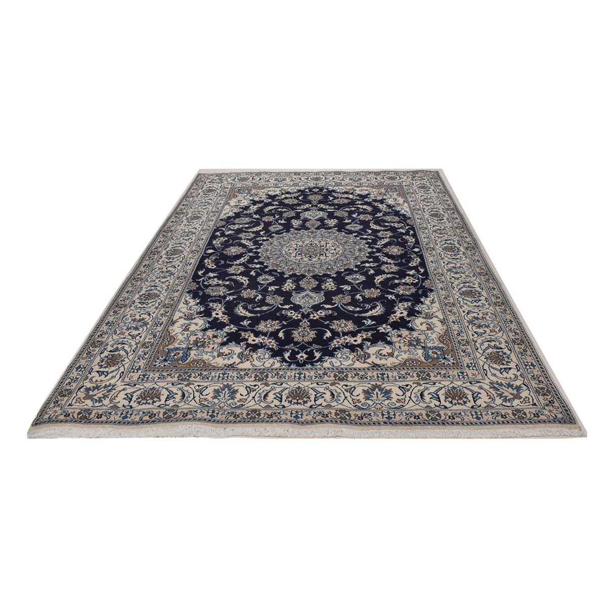 Tapis persan - Nain - 300 x 195 cm - bleu foncé