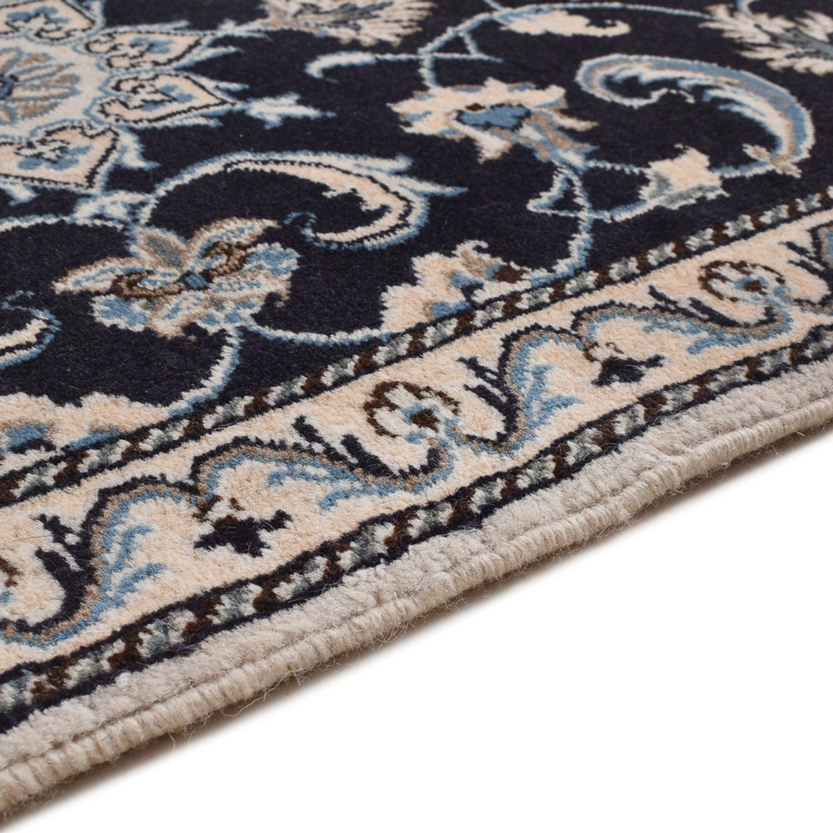 Tapis persan - Nain - 132 x 72 cm - bleu foncé