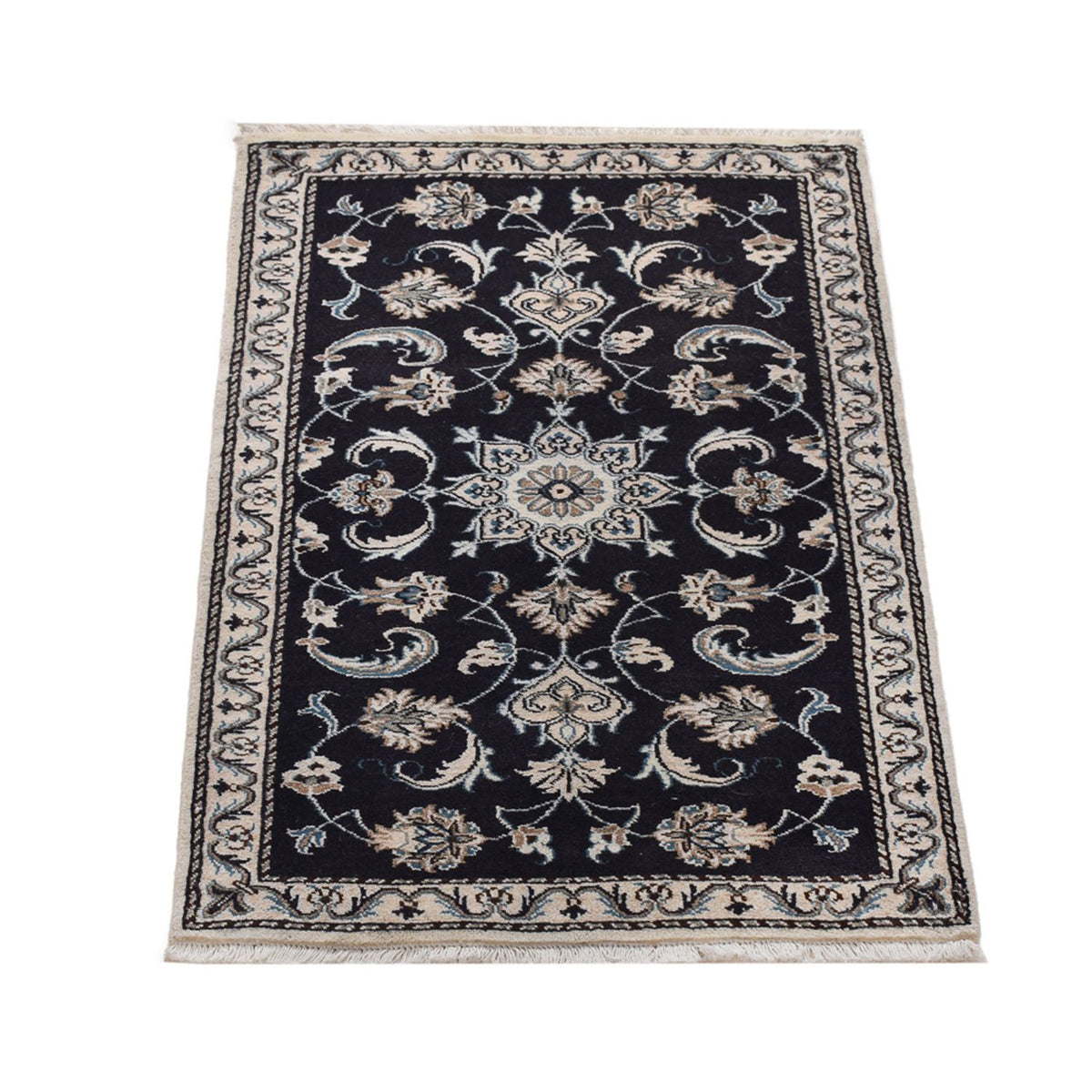Tapis persan - Nain - 135 x 69 cm - bleu foncé
