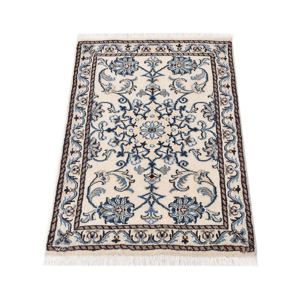 Tapis persan - Nain - 90 x 56 cm - crème