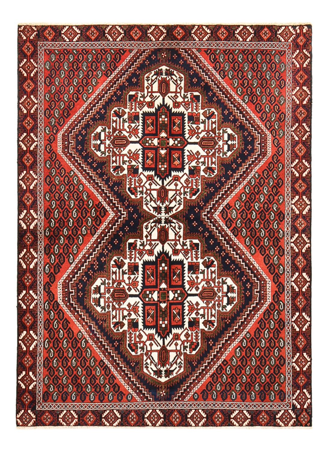 Tapis persan - Nomadic - 174 x 126 cm - rouille