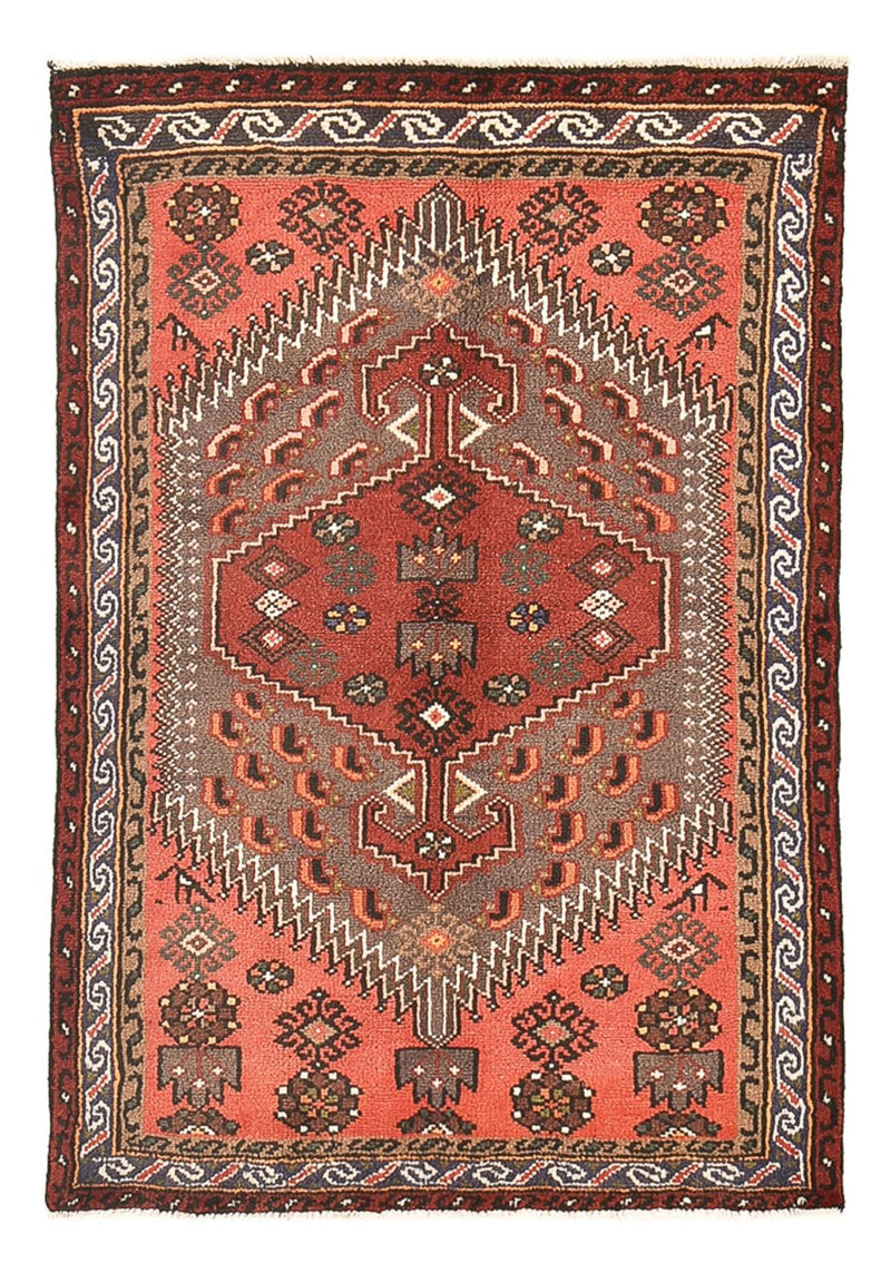 Tapis persan - Bidjar - 136 x 96 cm - rouge clair