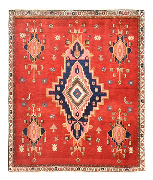Tapis de couloir Tapis persan - Nomadic - 129 x 107 cm - rouge
