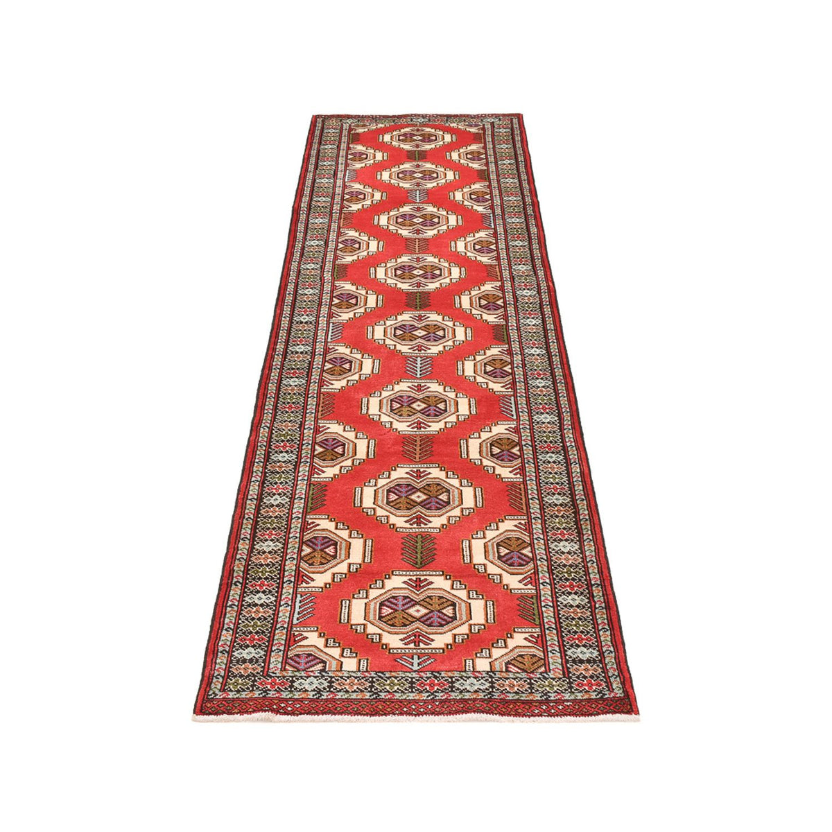 Tapis de couloir Tapis Turkaman - 283 x 85 cm - rouge