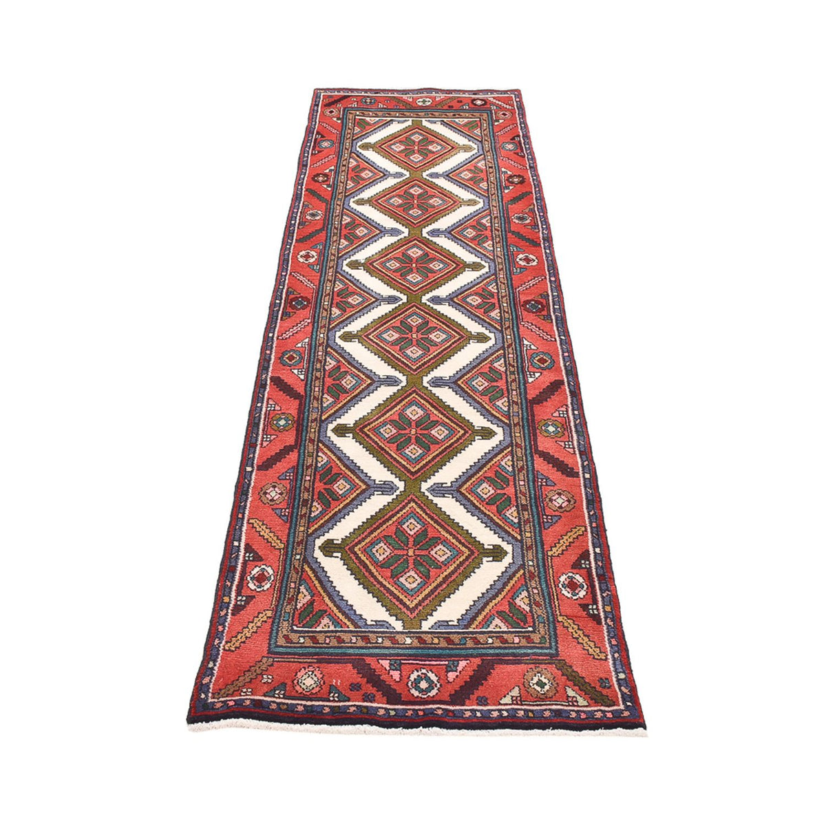 Tapis de couloir Tapis persan - Nomadic - 288 x 75 cm - rouge foncé