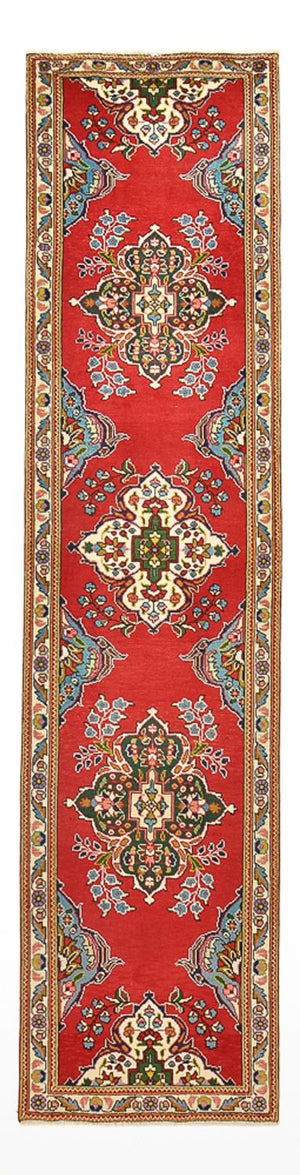 Tapis de couloir Tapis persan - Tabriz - 341 x 85 cm - rouge